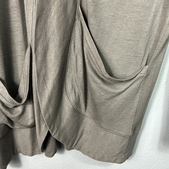 Garnet Hill Linen Blend Gray Open Front Long Sleeve Cardigan Medium - Picture 4 of 7